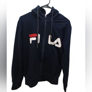 FILA Boys zipper blue Hooded Jacket XL